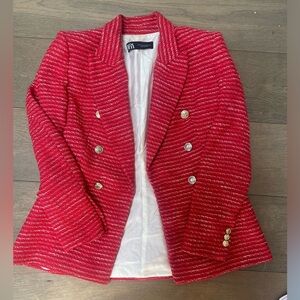 Zara red blazer size xs